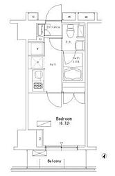 パークアクシス押上 8階ワンルームの間取り