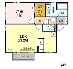 サンモールプラザ A 2階2LDKの間取り