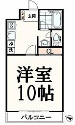 グリューネバルト 1階1Kの間取り