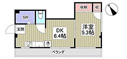 コーポイワセ 1Kの間取図画像
