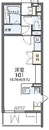 レオネクストベイタウン ワンルームの間取図画像