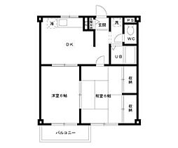 エステートピア青山 2DKの間取図画像