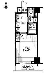 プレール・ドゥーク浜松町 11階1Kの間取り
