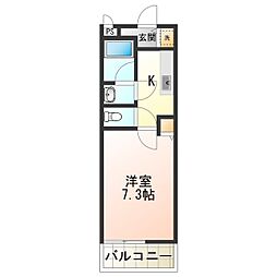 メナメゾン日根野 1Kの間取図画像