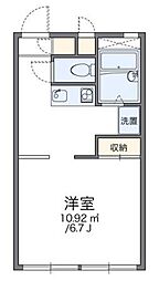 レオパレスメイプルIII 1階1Kの間取り