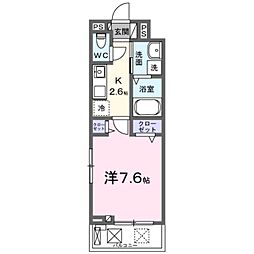 サリタエレガンテ 1Kの間取図画像