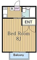 多摩都市モノレール 大塚・帝京大学駅 徒歩5分の賃貸アパート 1階1Kの間取り