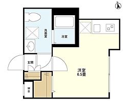 ウェルスクエアイズム文京小日向 1階ワンルームの間取り