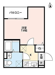 ブルーグレイス大正 1Kの間取図画像