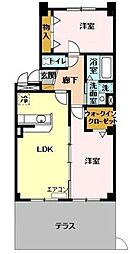 JR総武線 本八幡駅 徒歩16分の賃貸アパート 1階2LDKの間取り