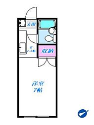 石塚コーポ ワンルームの間取図画像