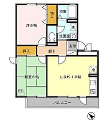ピュアロータス 2LDKの間取図画像