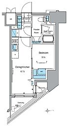 ルフォンプログレ田原町 1DKの間取図画像