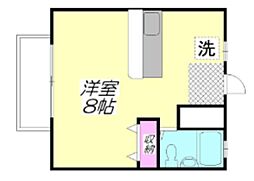 グリーンホームズ 1Kの間取図画像