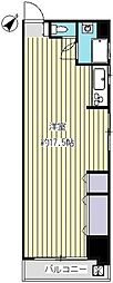 北條ビル ワンルームの間取図画像