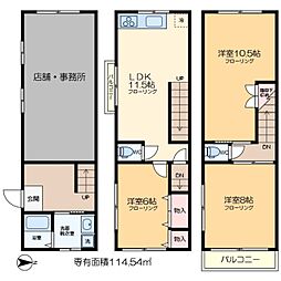 ABOGAビル月島 1階3SLDKの間取り