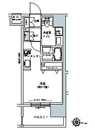 パークキューブ板橋本町 1Kの間取図画像