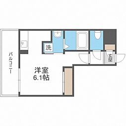 モダンパラッツォ大濠スクエア ワンルームの間取図画像