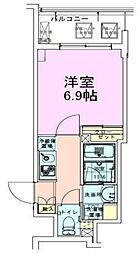 東京メトロ東西線 門前仲町駅 徒歩3分の賃貸マンション 6階1Kの間取り