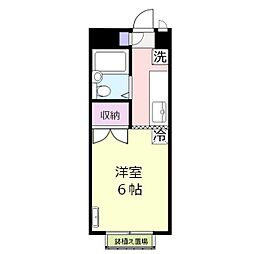 丸山シャンテ ワンルームの間取図画像