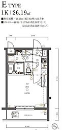 MAXIV武蔵新城DUE 1Kの間取図画像