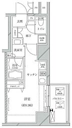 JR総武線 亀戸駅 徒歩2分の賃貸マンション 13階ワンルームの間取り