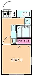 グリーンコーポ小林 ワンルームの間取図画像