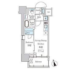 PARKAXIS浦安 1LDKの間取図画像