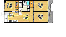 サン・コーポラス南港27号棟 3LDKの間取図画像