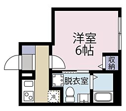 ベイテラス追浜夏島 2階1Kの間取り