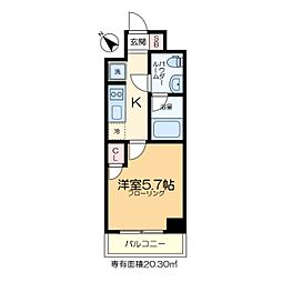 Rising place堀切 7階1Kの間取り