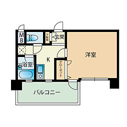 ピュアドームグラシアス大手門 1Kの間取図画像