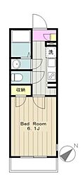 レオネクスト西門 1Kの間取図画像