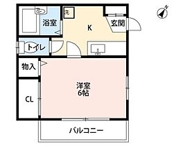コーポレイナ 1Kの間取図画像