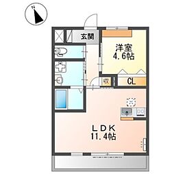 エトワールシャトー1 1LDKの間取図画像