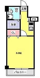 金太郎ヒルズ18 3階1Kの間取り