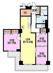 パルステージ関屋2 3LDKの間取図画像