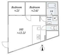 板橋区大谷口1丁目マンション 2LDKの間取図画像