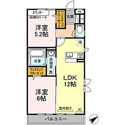 プラムスクエア 2LDKの間取図画像