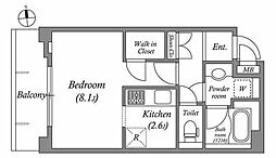 レジデンス新蒲田スクエア 1Kの間取図画像