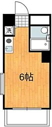 ウインクヒル 3階ワンルームの間取り