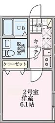 トリニア青葉台 1Kの間取図画像