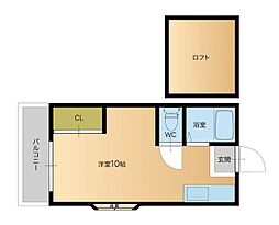 シティベール山名 ワンルームの間取図画像
