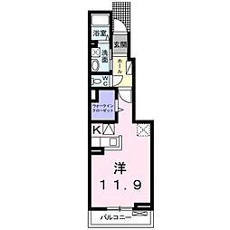 メゾンドコッティ2 1Kの間取図画像