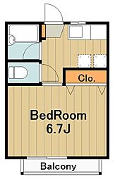 サクラレジデンス 1Kの間取図画像