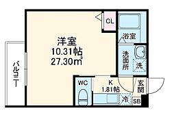 GRADUS.A航空公園 1Kの間取図画像