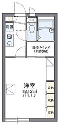 レオパレスセキバＡ 1階1Kの間取り