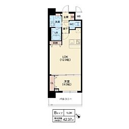 スプランディッド中百舌鳥 7階1LDKの間取り