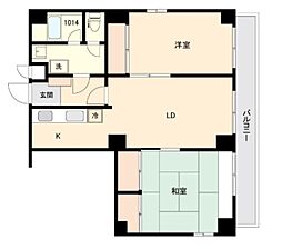日神パレステージ東長崎 4階2LDKの間取り
