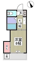 柏倉コーポ 1階1Kの間取り